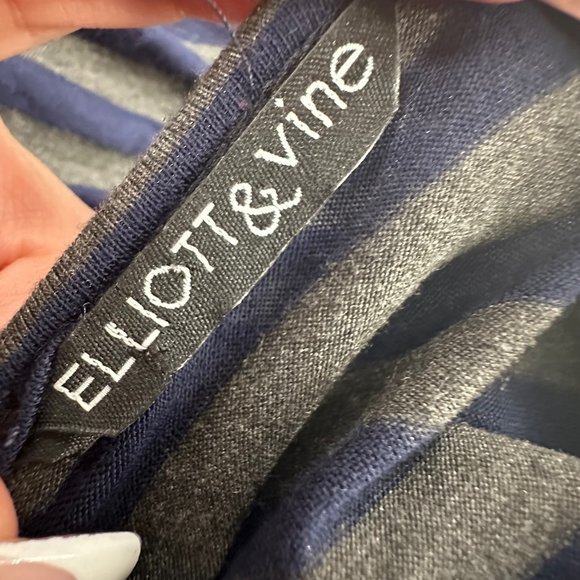 Elliott & Vine Tunic Dress Blue Gray Plus 1X Long Sleeve Round Neck Polyester & - Picture 2 of 13